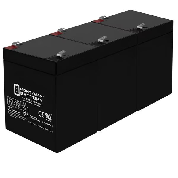 12V 5AH SLA Battery Replacement for GE Security 60680 - 3 Pack, Mighty Max Battery, Mfr#: ML5-12MP339814638914